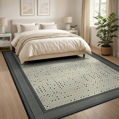 Black White Geometric No. 75 Area Rug