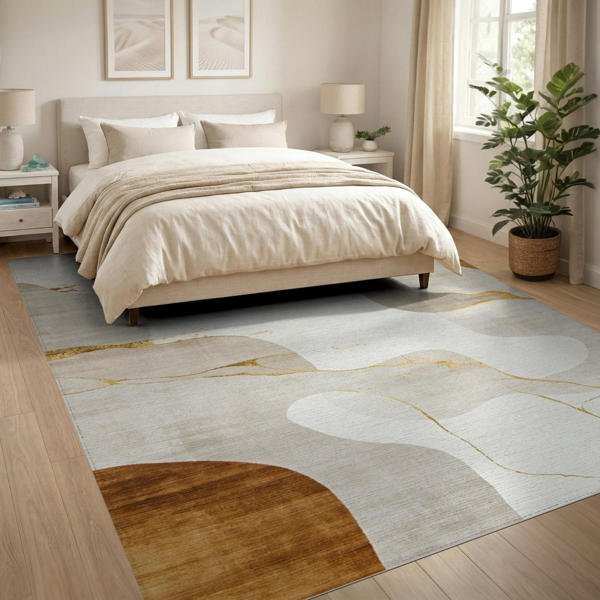 ODIKA Flowing Abstract Neutral Area Rug
