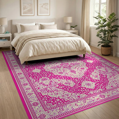 Pink Traditional Persian Pink Traditional Persian Area Rug