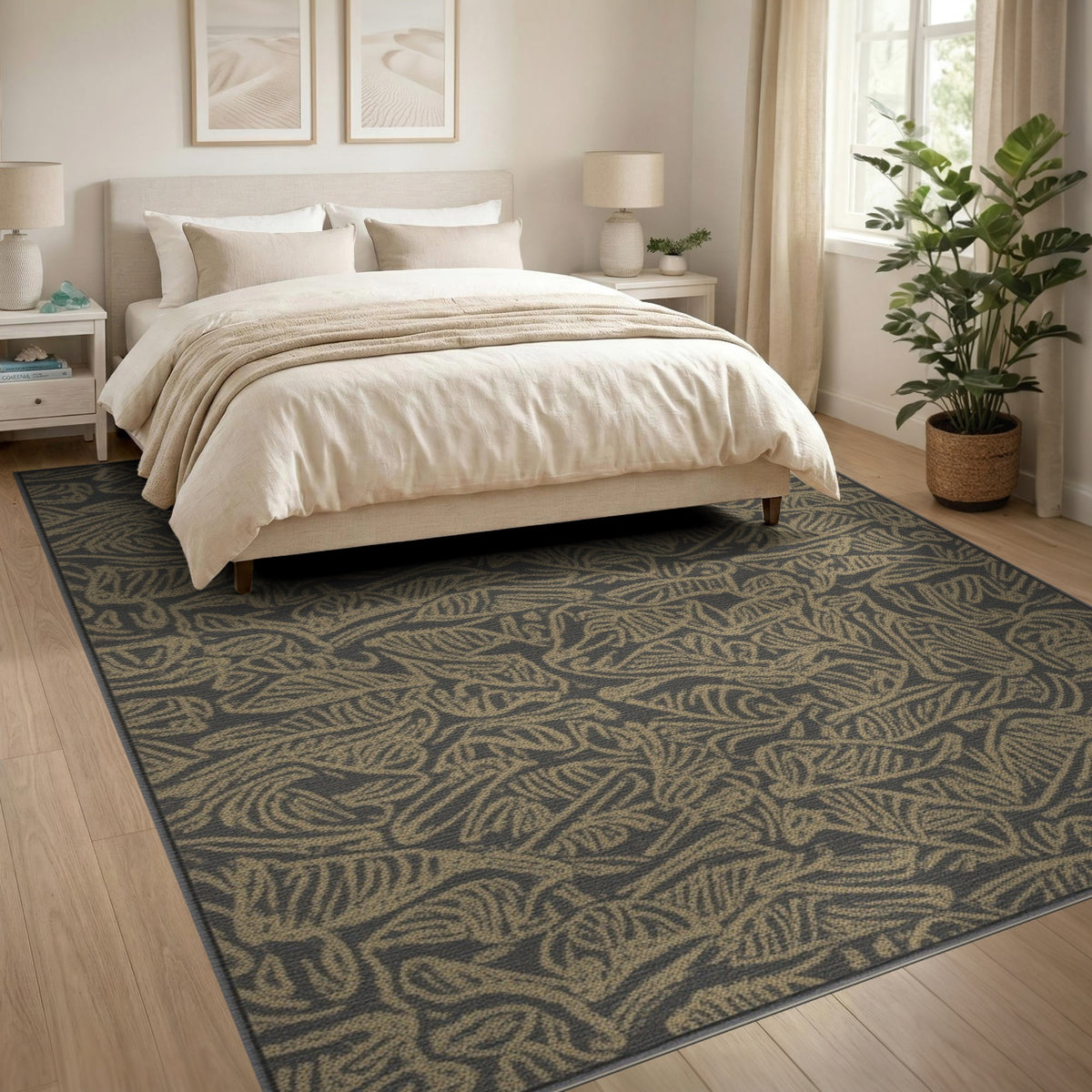 Gold Leaf Foliage Area Rug