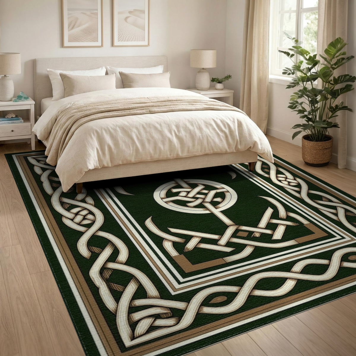 Green Celtic Knot Area Rug