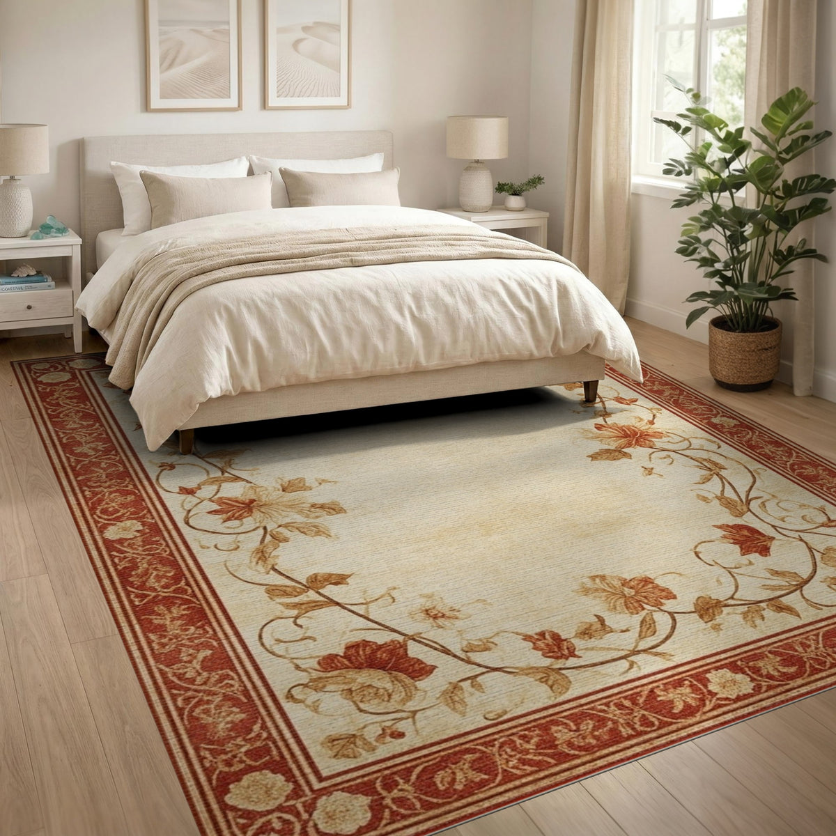 Red Floral Vintage No. 14 Area Rug