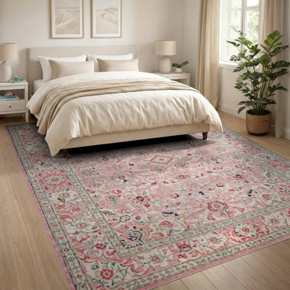 Blush Pink Floral Vintage No. 100 Area Rug