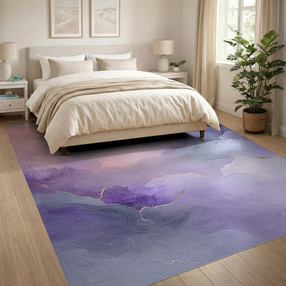 Purple Abstract Cloud Area Rug