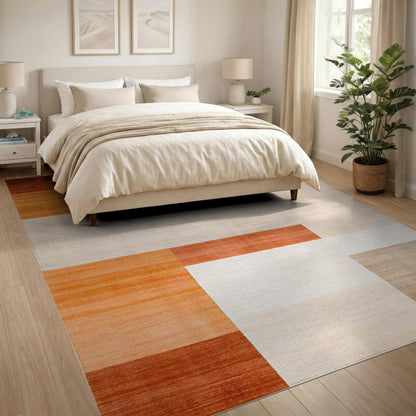 Orange Geometric Area Rug