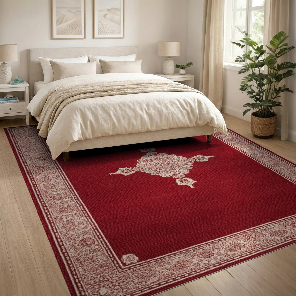 Red Persian Medallion Area Rug