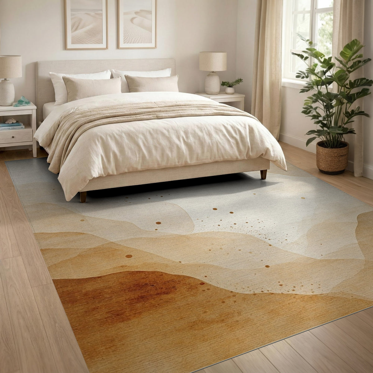 Flow Beige Abstract Flow Area Rug