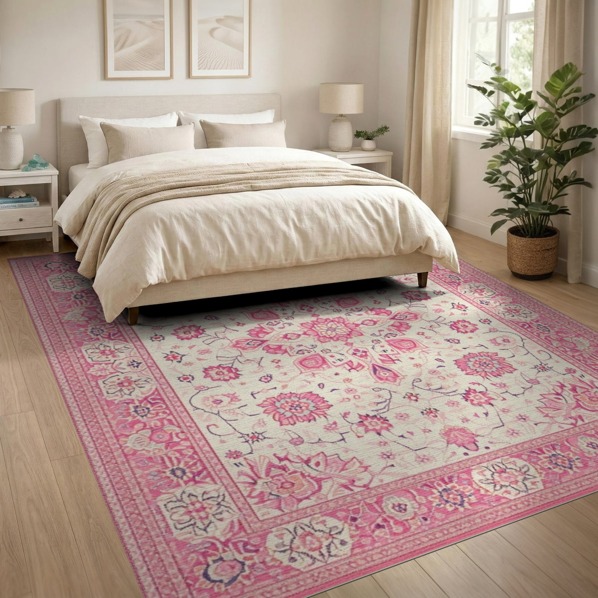 Pink Floral Vintage No. 140 Area Rug