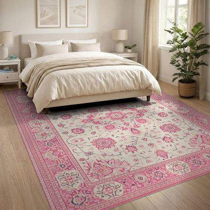 Pink Floral Vintage No. 140 Area Rug