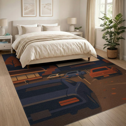Retro Drive-In Movie Night Area Rug