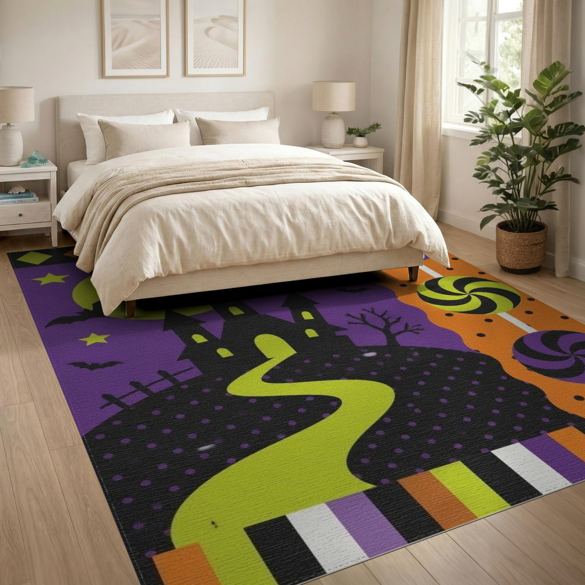 Halloween Castle Kids Washable Area Rug