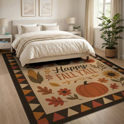 Happy Fall Y'all Autumn Harvest Area Rug