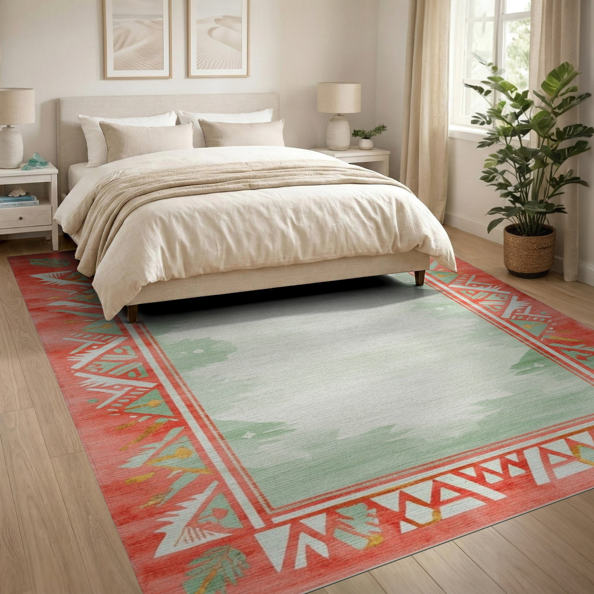 Red Heritage Tribal Area Rug