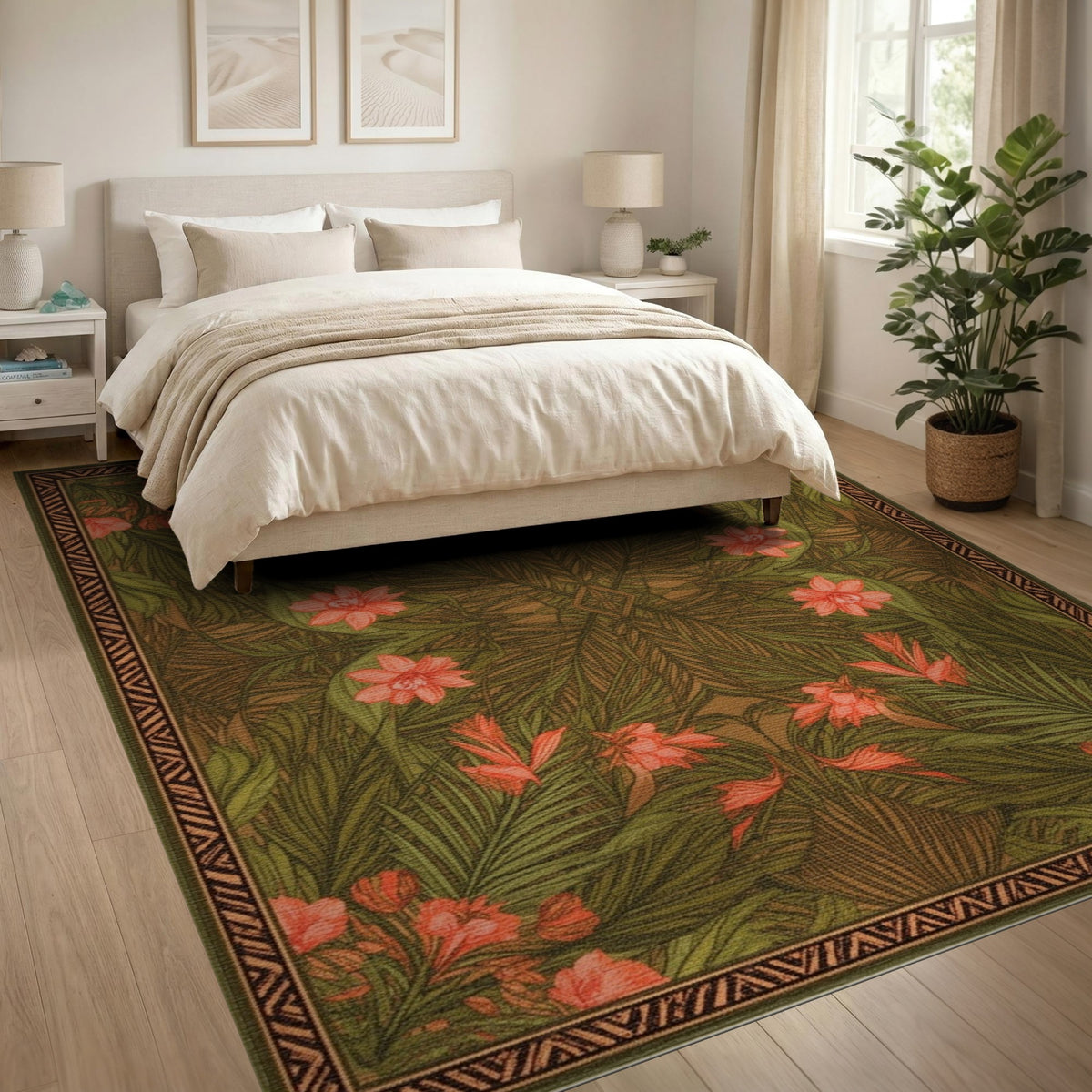 Green Floral Vintage No. 97 Area Rug