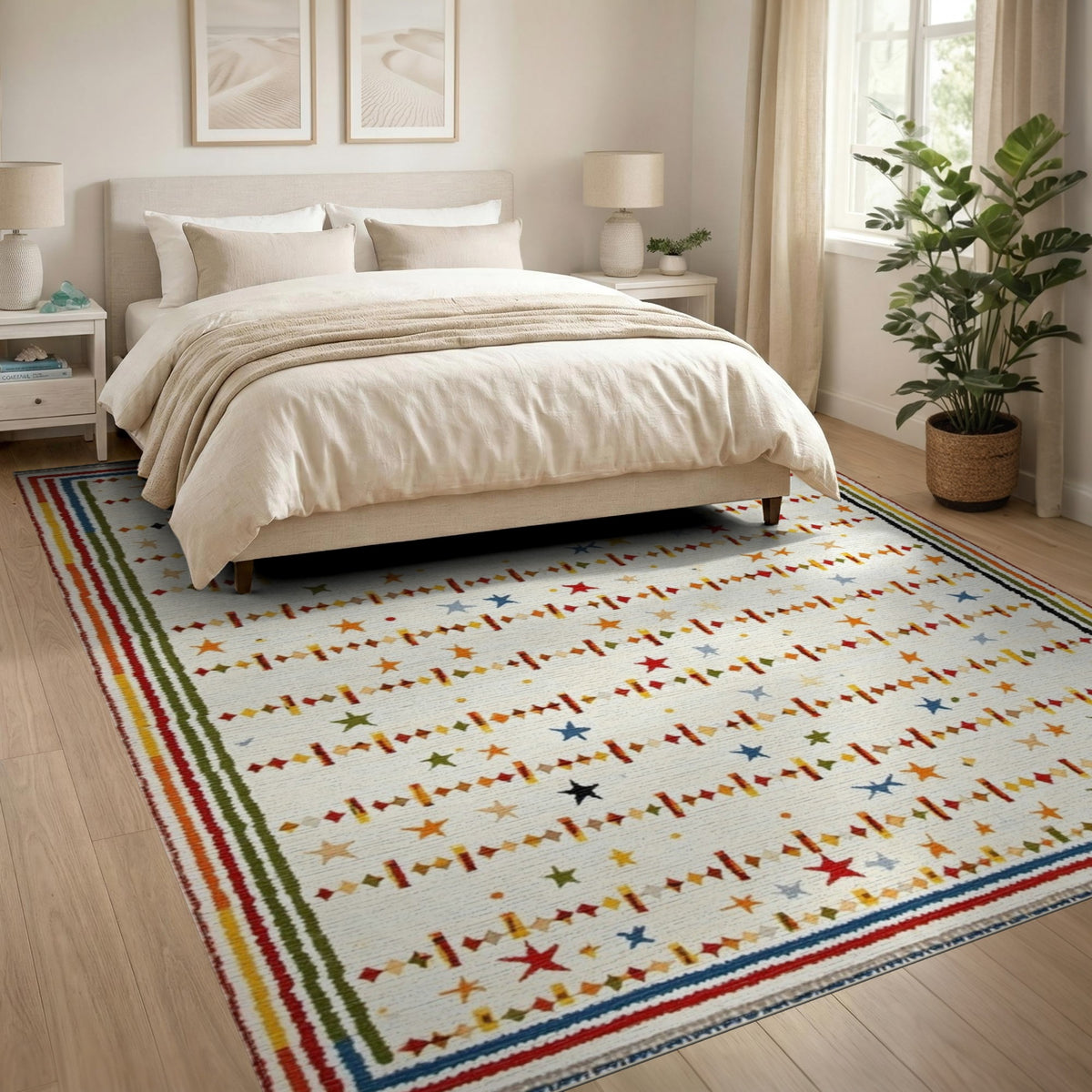 Multi-Color Star Geometric Area Rug