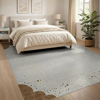 Brown Abstract Dot Area Rug