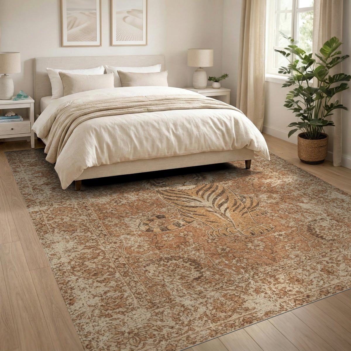 Distressed Vintage Distressed Vintage Tiger Area Rug