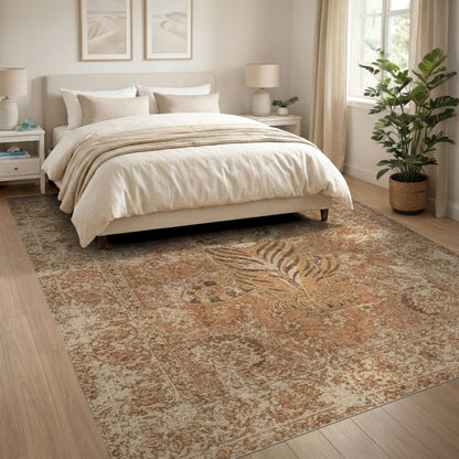 Distressed Vintage Distressed Vintage Tiger Area Rug