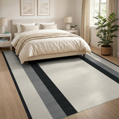 Black and White Vertical Black White Vertical Stripe Area Rug