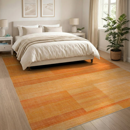 Geometric Modern Orange Gradient Geometric Area Rug