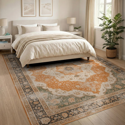 Vintage Persian Medallion Area Rug