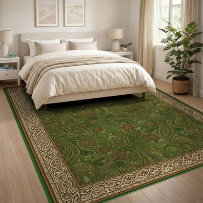 Green Paisley Sea Turtle Area Rug