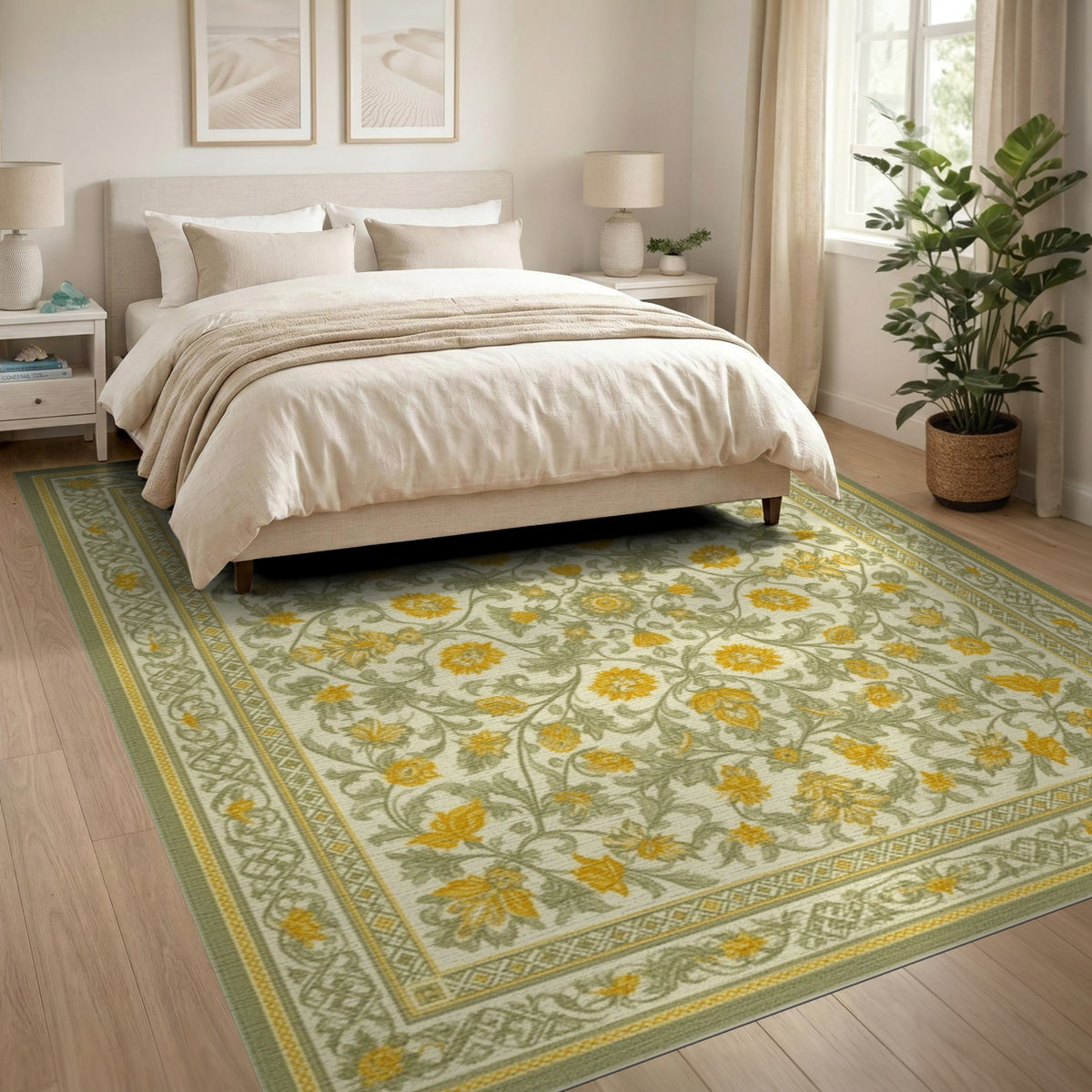 Yellow Floral Vintage No. 22 Area Rug