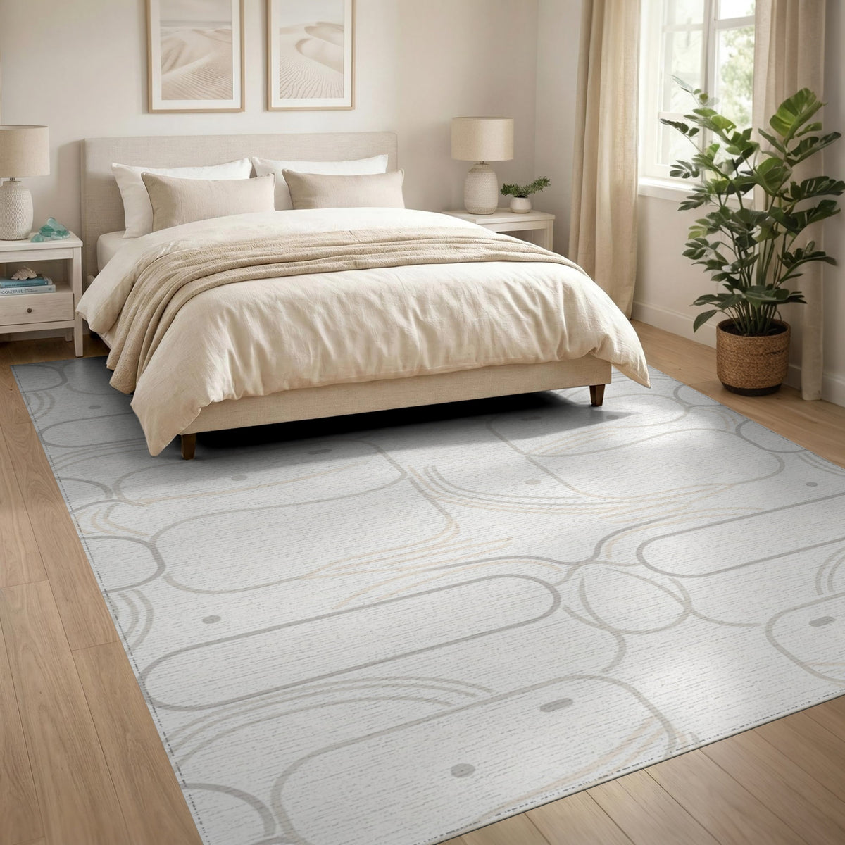 Abstract Area Beige and Neutral Beige Abstract Neutral Area Rug