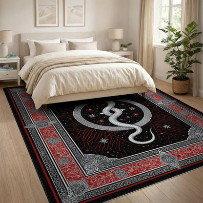 Mystic Serpent Black White Area Rug