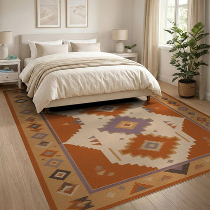 Southwestern Orange Geometric Area Rug