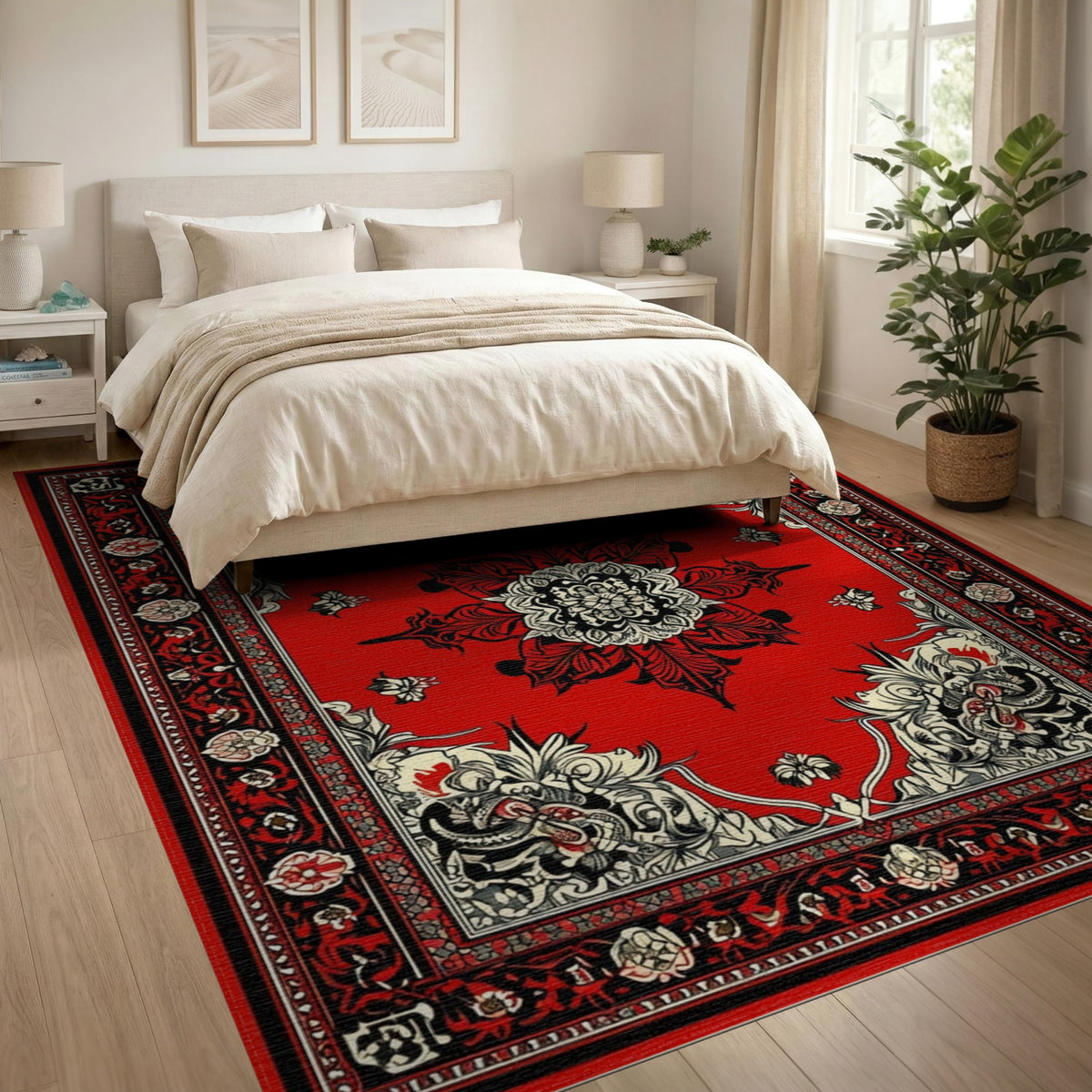 Red Dragon Persian Area Rug