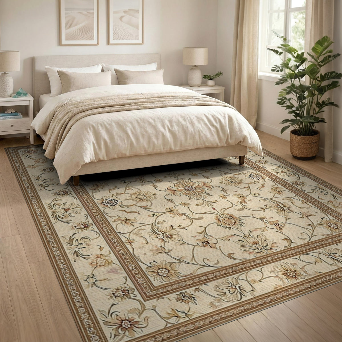 Beige Floral Vintage No. 72 Area Rug