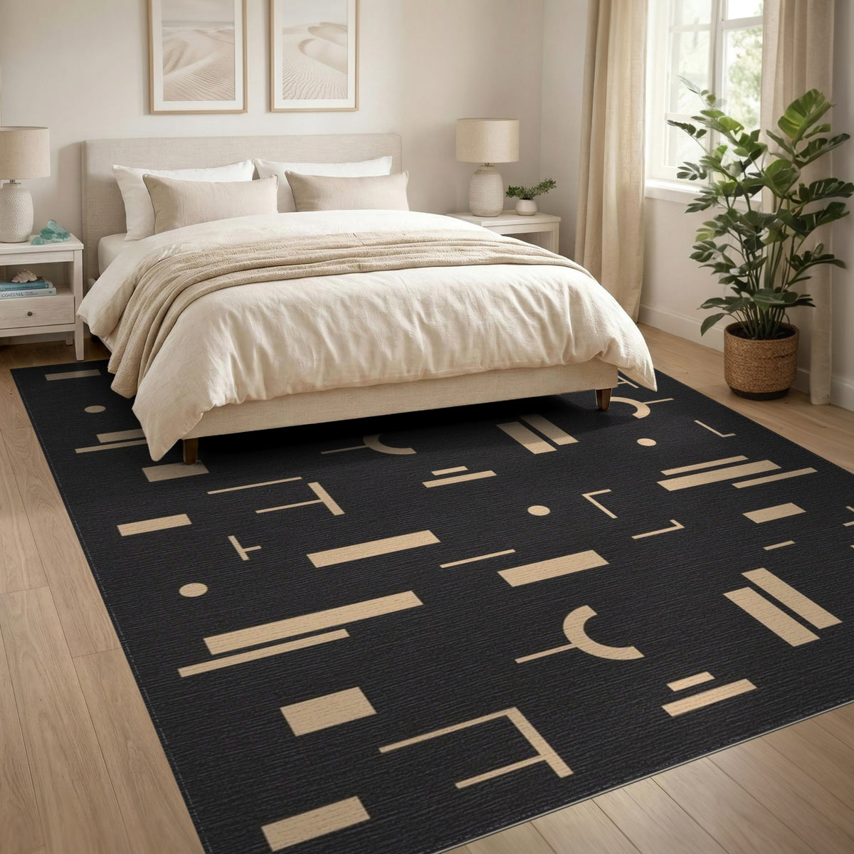Beige Geometric Modern No. 28 Area Rug