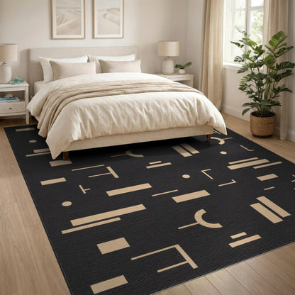 Beige Geometric Modern No. 28 Area Rug