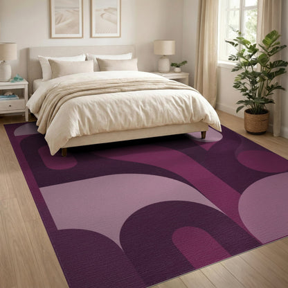 Abstract Area Purple Abstract Geometric Area Rug