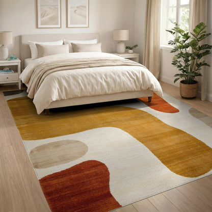 Abstract Area Organic Abstract Brown Area Rug