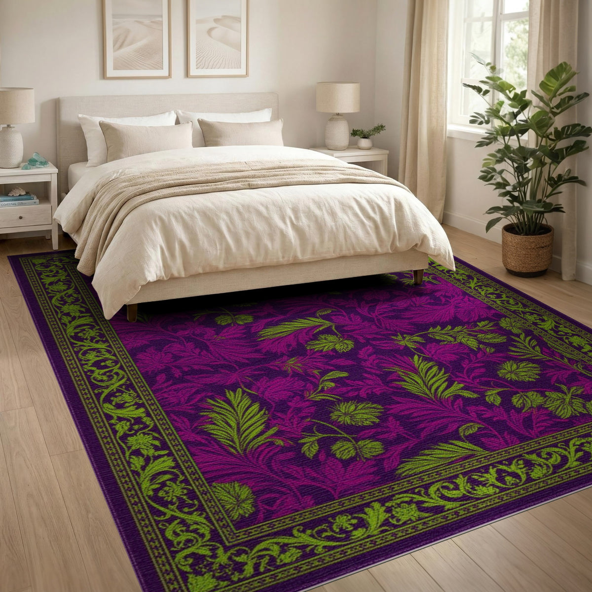 Purple Floral Vintage No. 65 Area Rug