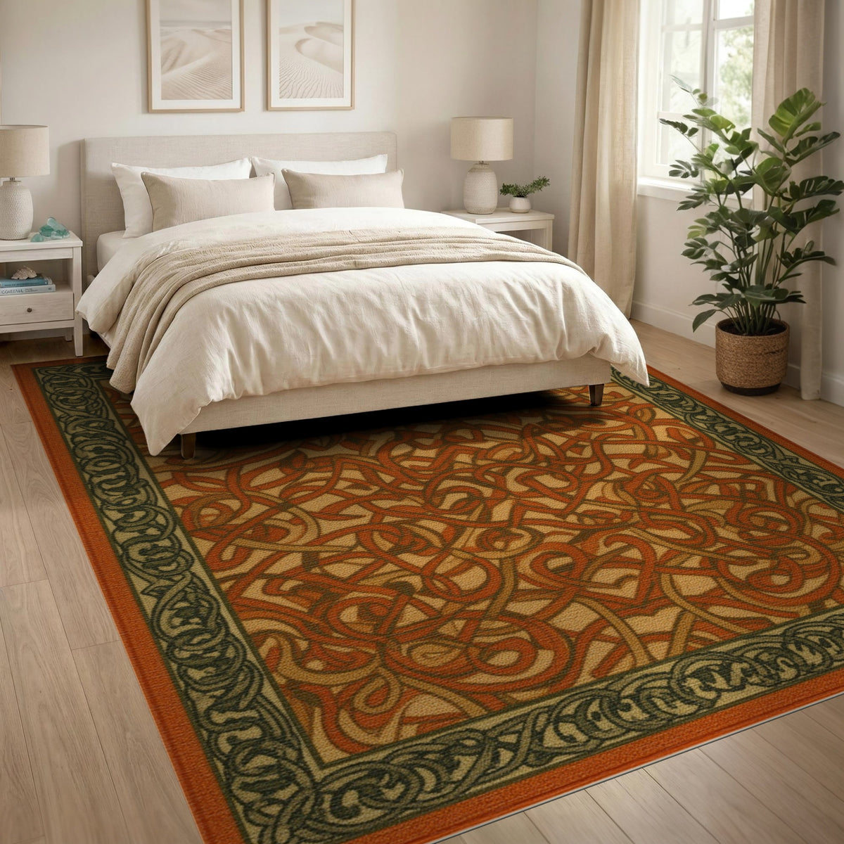 Red Heritage Knot Area Rug