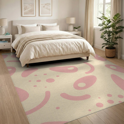 Pink Abstract Blob Area Rug