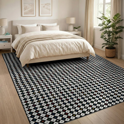 Multi-Color Geometric Black White Area Rug