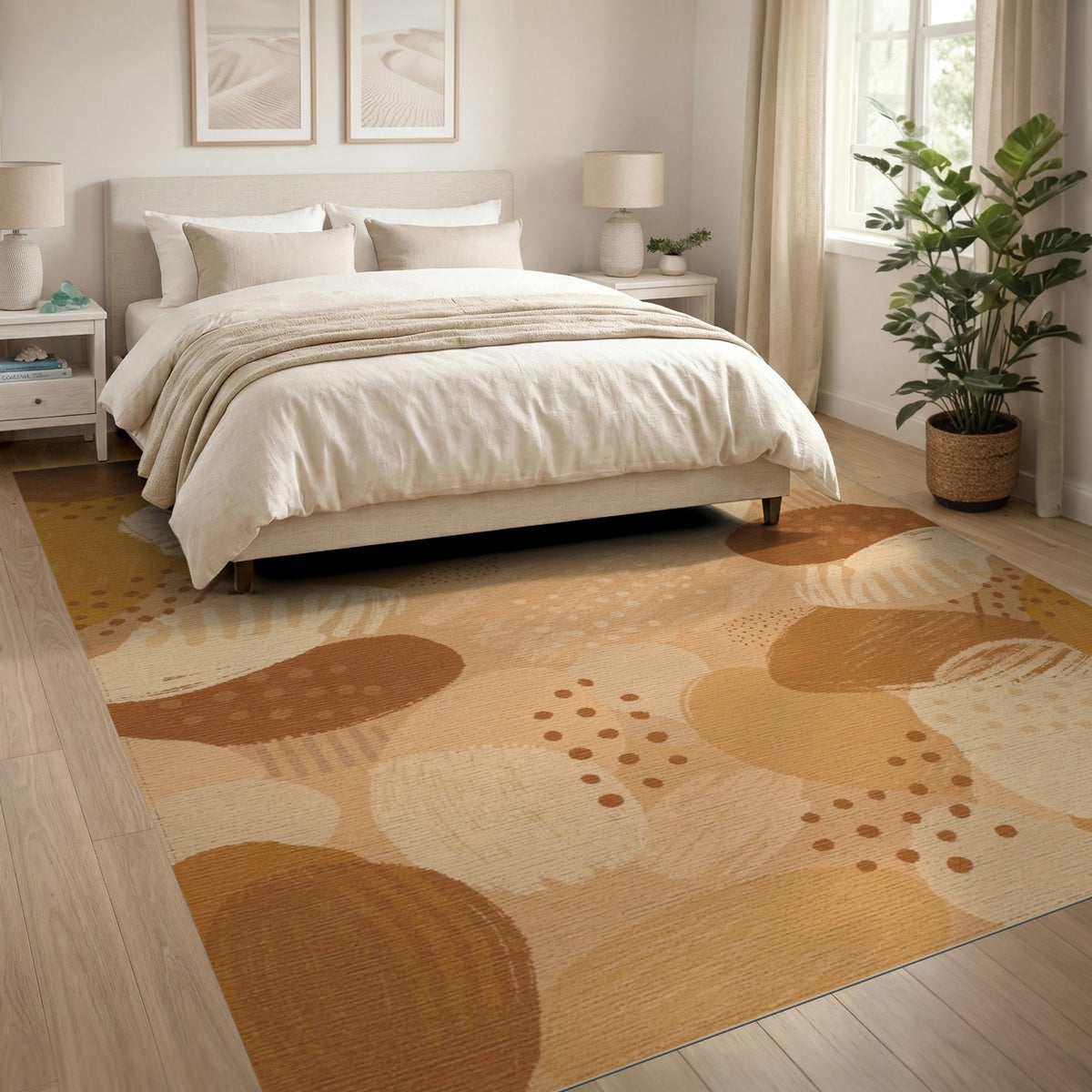 Abstract Area Brown and Tan Earthy Abstract Brown Area Rug