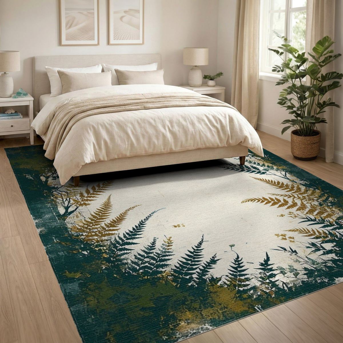 Distressed Fern Green Area Rug