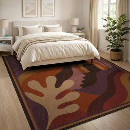 Abstract Purple Star Area Rug