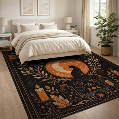 Celestial Cat Boho Area Rug