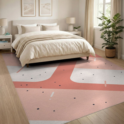 Pink Geometric Modern No. 3 Area Rug