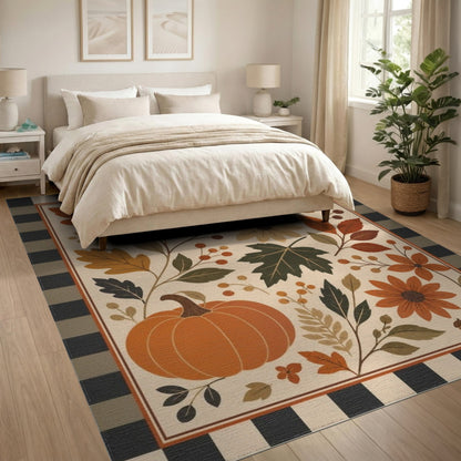 Autumn Harvest Floral Washable Area Rug