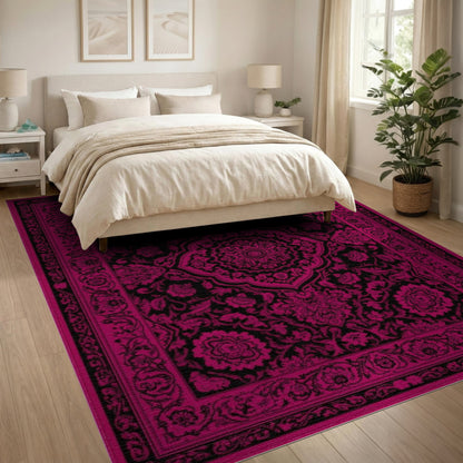 Floral Pink Persian Floral Medallion Rug