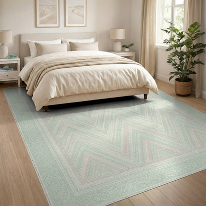 Mint Green Chevron Area Rug