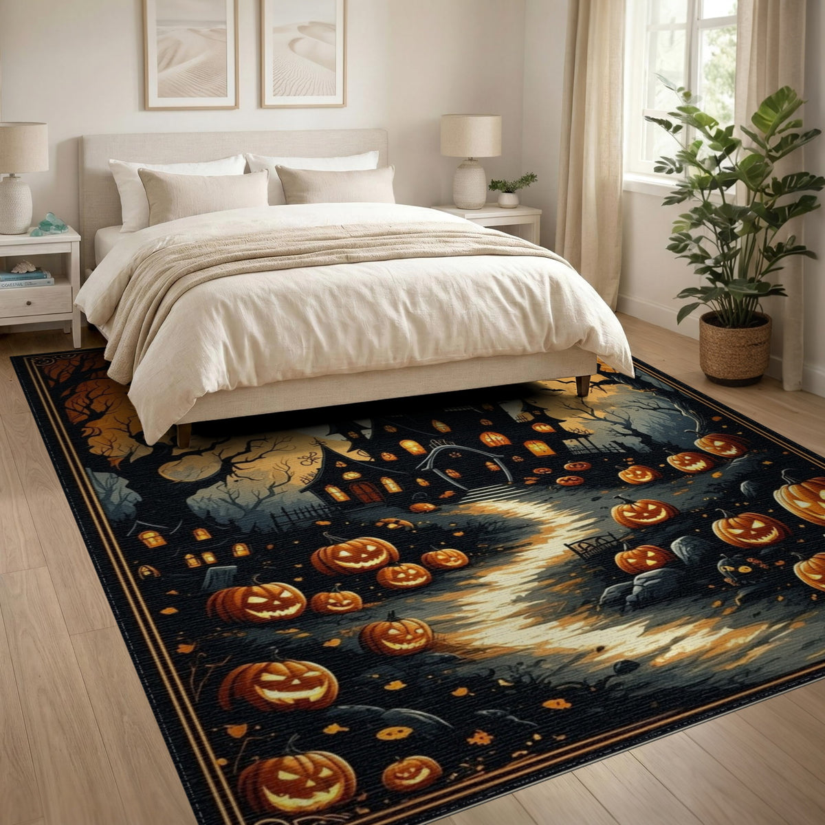ODIKA Halloween Haunted Mansion Pumpkin Rug