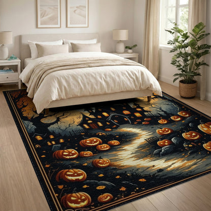ODIKA Halloween Haunted Mansion Pumpkin Rug
